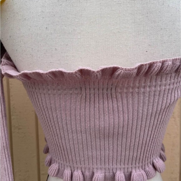 Pretty little thing Crop sweater soft knitted ruffles - Picture 8 of 11